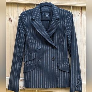 Y2k Bebe Double-Breasted Pinstripe Blazer